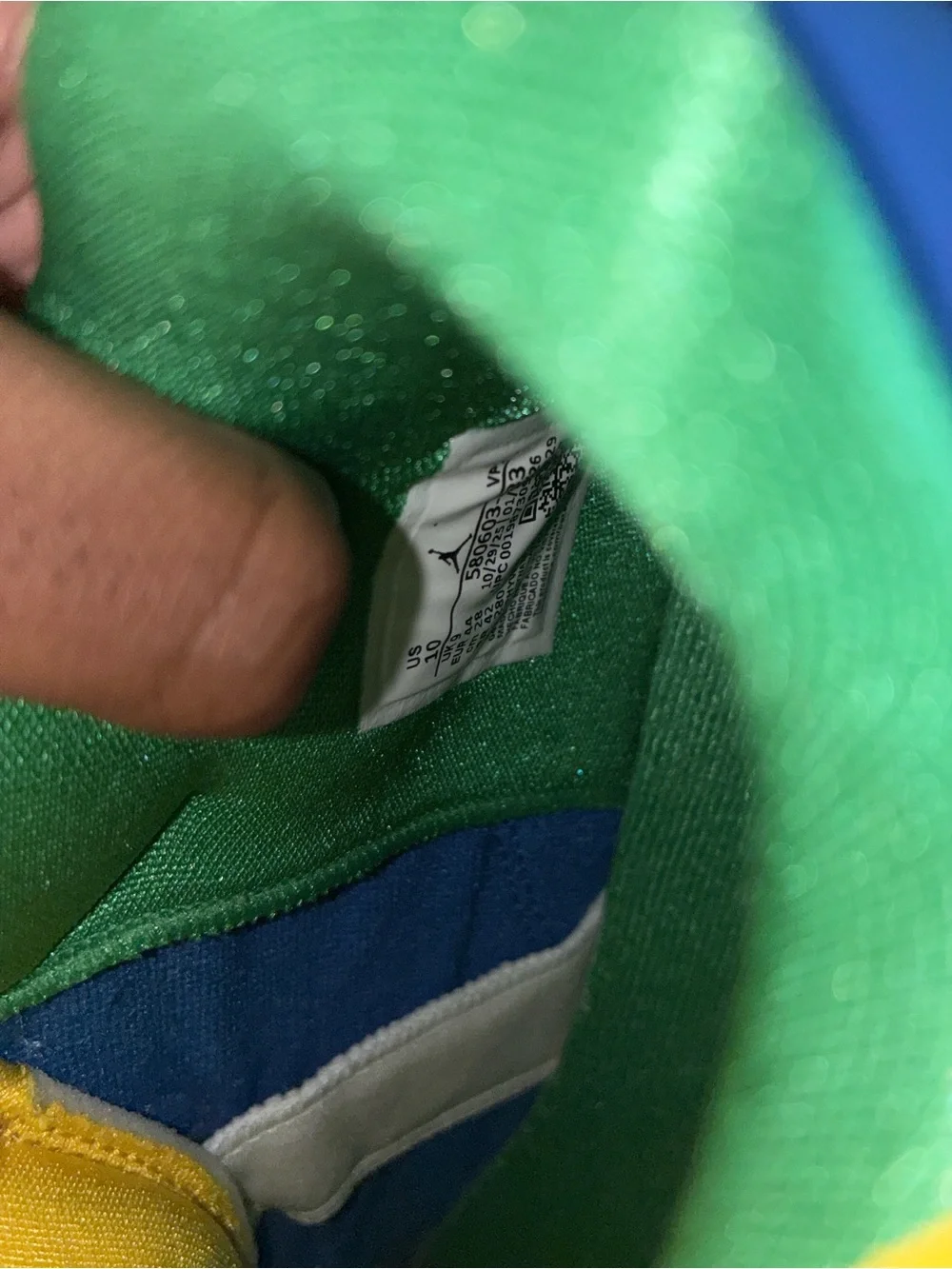 Jordan Men’s Blue, Yellow & Green Sneakers